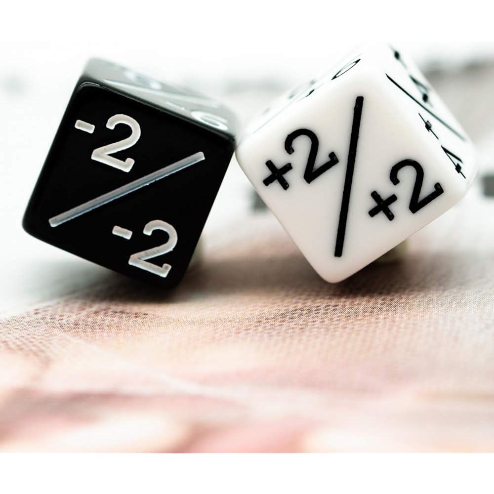 HDDais Dice Counter D6 Dice White +1/+1 and Black-1/-1 Magic: The Gathering and Other Games CCG M...