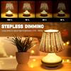Led Table Lamp Hand-woven Bamboo Lampshade Bedside Lamp Boho Nightstand Usb Plug Desk Light For Bedroom Living Room Coffee House