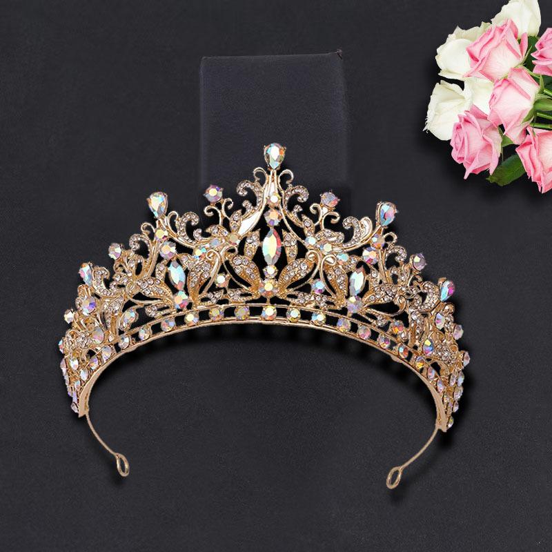 Crystal Bridal Crown Wedding Dress Accessories Baroque Model Catwalk Women's Rhinestone Crown