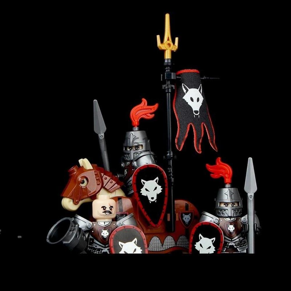 

Зеленый Дракон Вороны Рыцари Щит Фигурки MOC Средневековые Древние Рыцари Сцена Строительный Блок Креативные Игрушки для Детей