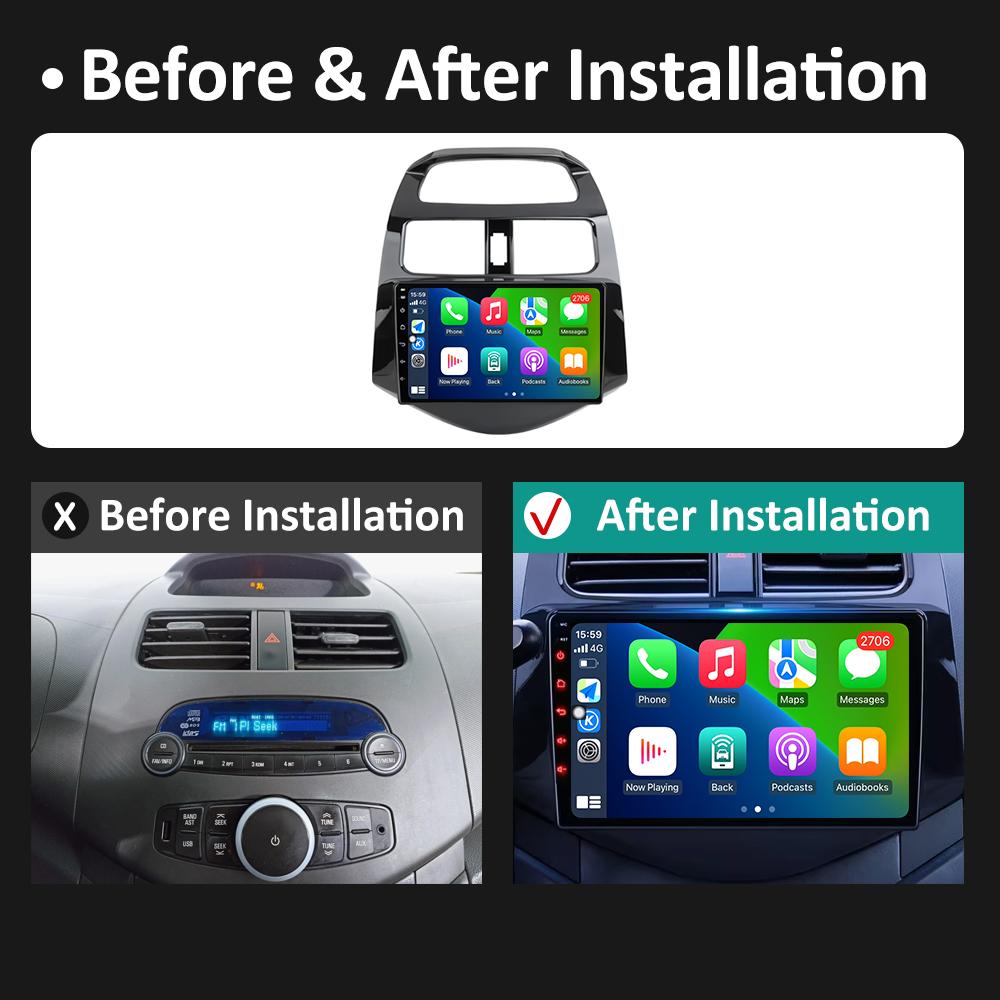 Android 14 Car Video For Chevrolet Spark Beat Matiz Creative 2010 2011 2012 2013 2014 Radio Player GPS Navigation Auto Tools 4G