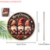 Christmas Wooden Sign with Gnomes Pattern - Merry Christmas Round Sign for Yard Door Wall Hanging Decor - Ideal Christmas Decoration