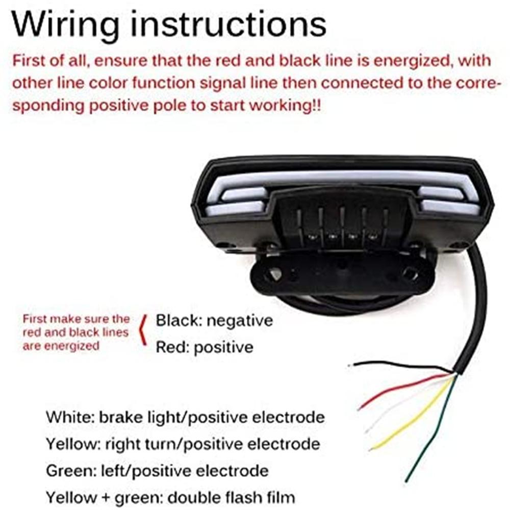 Motorcycle Light Tail Rear Brake Stop Double Flash Warning Dynamic Turn Signal