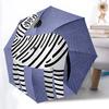 1pc Zebra Stripes Automatic Folding Umbrella Portable Collapsible 8-Rib Umbrella for All Seasons, Casual Outdoor Accessory, PerfectB43