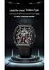 Volis Barrel-Shaped Men's Outdoor Skeleton Watch with Curved Gradient Mirror