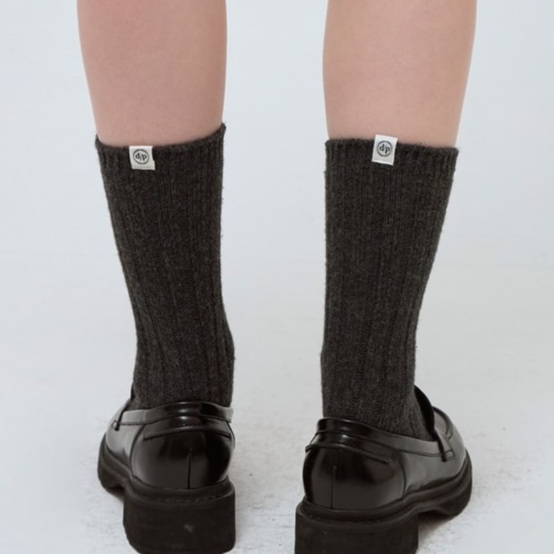 DEPOUND cashmere blend ribbed socks - charcoal