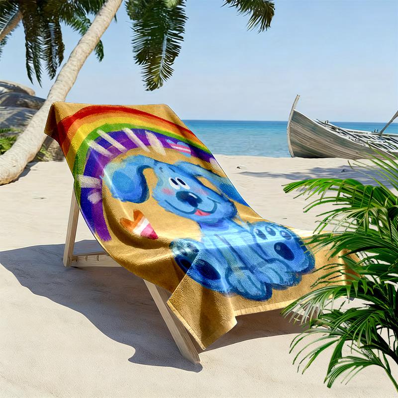 Blue's Clues Print Beach Towel, Large Soft Quick Dry Towel for Beach Camping Swimming