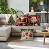Vintage Christmas Decor Cushions Pillowcase Printed Polyester 45X45Cm Throw Pillow Cover Decorative Sofa Cushion Pillowslip
