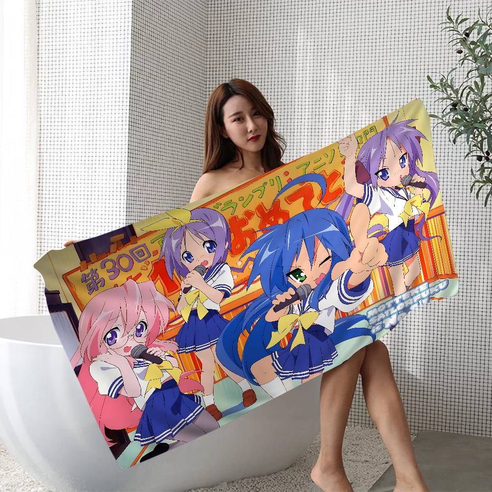 Anime Lucky Star Microfiber Beach Towel Absorbent Quick dry Soft Yoga Swimming Resort Mountain Climbing Towel