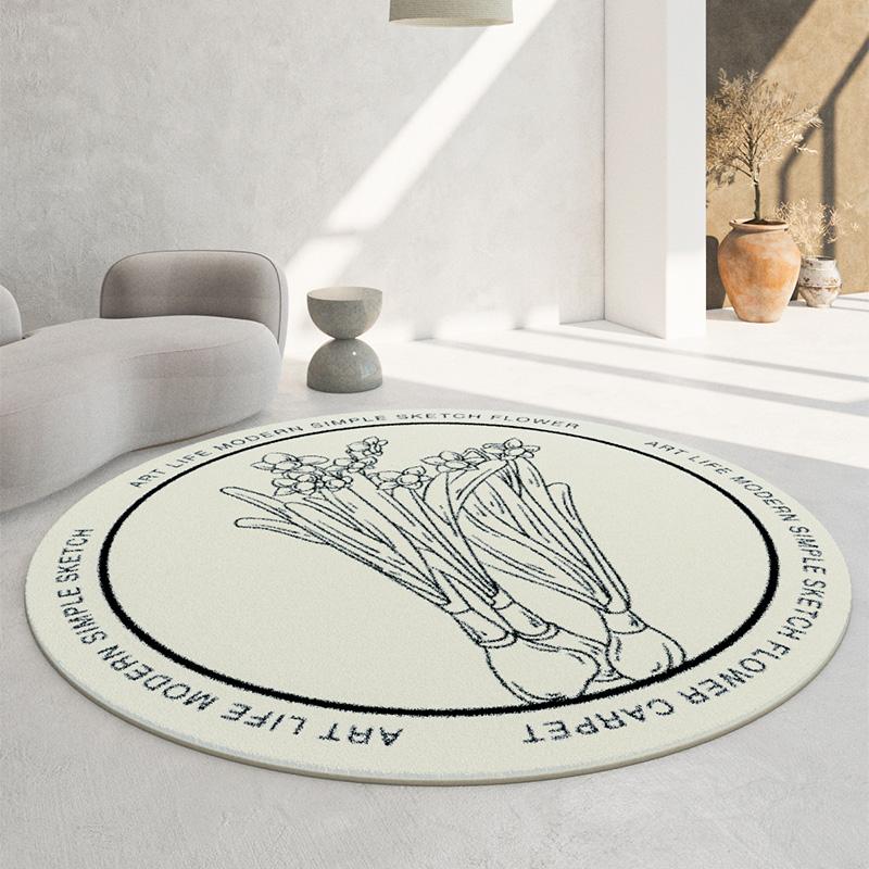 Soft Round Imitation Cashmere Carpets Modern Decoration Living Room Sofas Rugs Simple Home Bedroom Carpet Large Area Lounge Rug