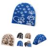 Winter Acrylic Knitted Hat With Paw Design For Outdoor Sports And Leisure Wear