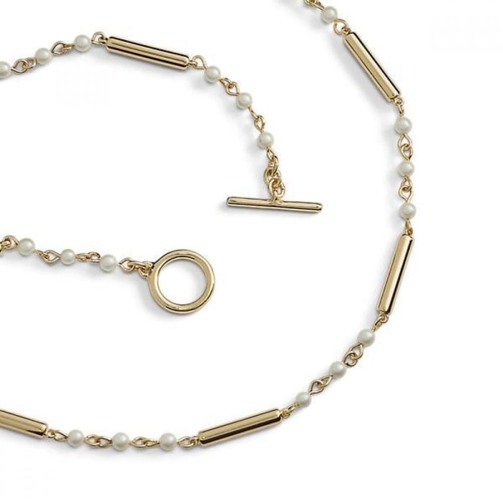 Lauren Ralph Lauren Gold Plate Bar And Pearl Necklace Walrjwl0k420134710 