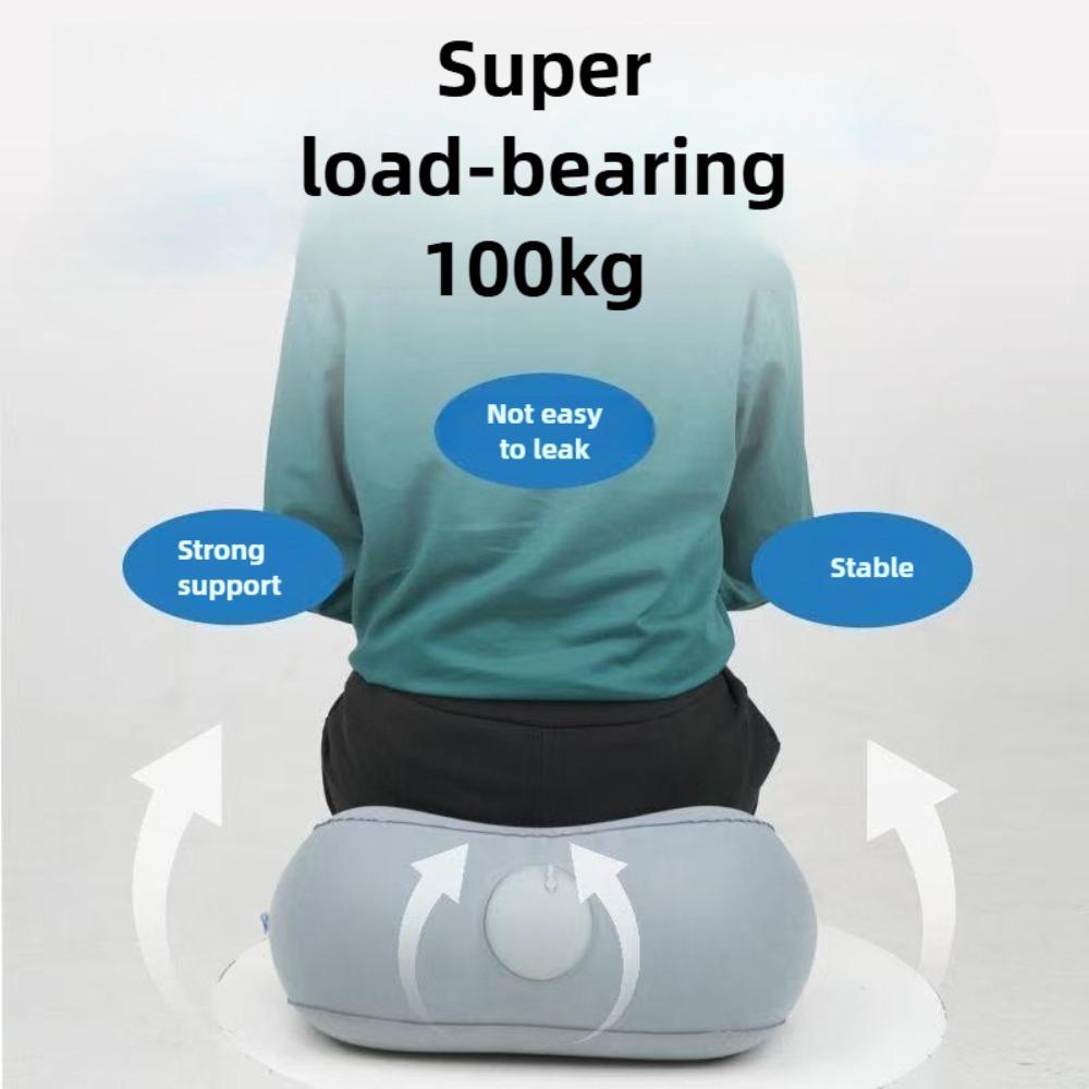 Portable Flocked Inflatable Foot Rest,One‑Push Adjustable Height Foot Stool for Airplane,Train,Office,Relieve Leg Fatigue