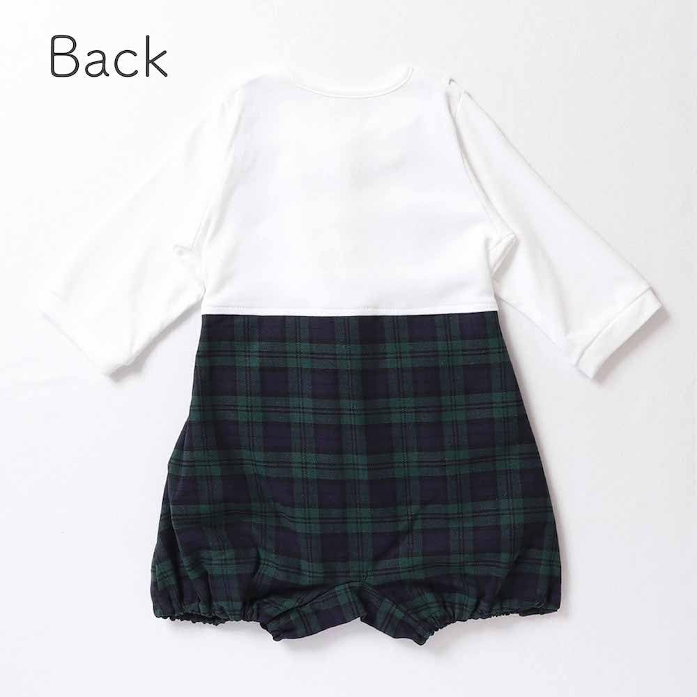 de Traditional Style Romper Baby Suit Formal Pants for Boys and Girls Babies Tartan Check Pattern Long Sleeve Shirt Toddler Party 13603 13605 [Cream