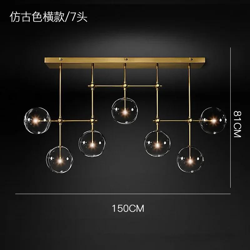 Gold or Black LED Chandeliers Modern Nordic  Clear Glass Ball Chandelier Lighting Living Room Restaurant Bedroom Hanging Lamp