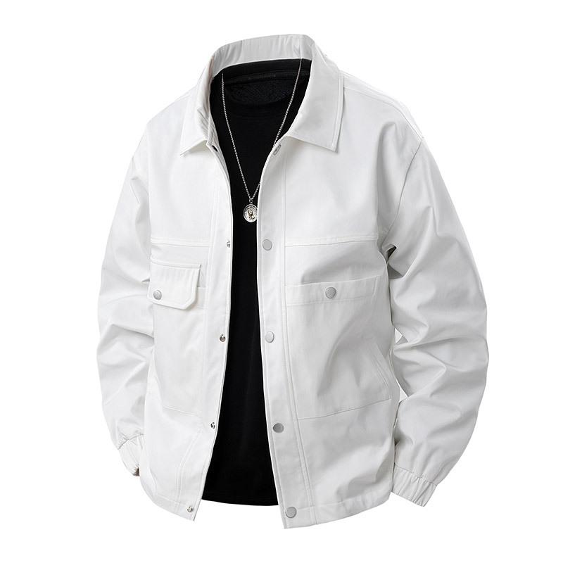 

Spring New Flight Suits for Men s Couples Versatile Solid Color Baseball Suit Jacket Loose Casual Jacket M белый