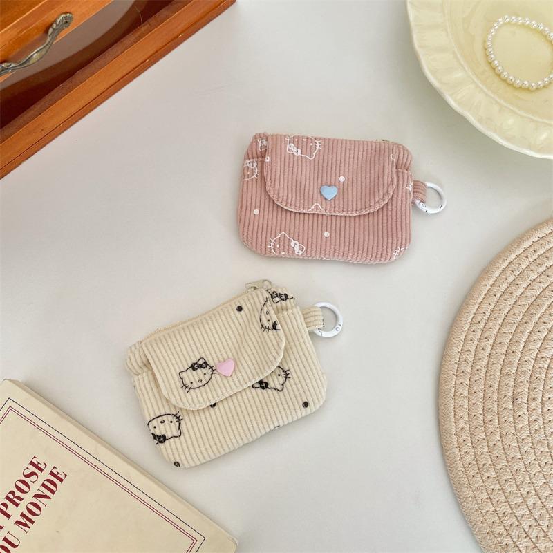 Corduroy Card Holder, Coin Storage Bag, Women's Wallet, Zipper Card Holder, Bank Card Card Pouch