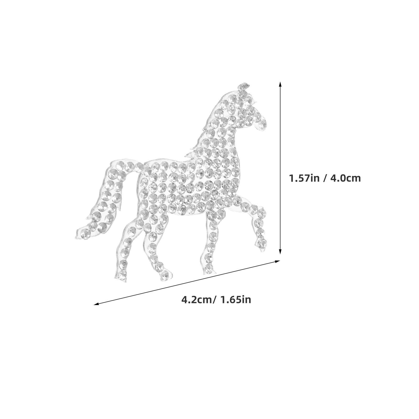 

4Pcs Rhinestone Horse Year Patch Iron Sew on Applique for Clothing Repair Jeans Jackets Lunar New Year Decorations Animal Sewing