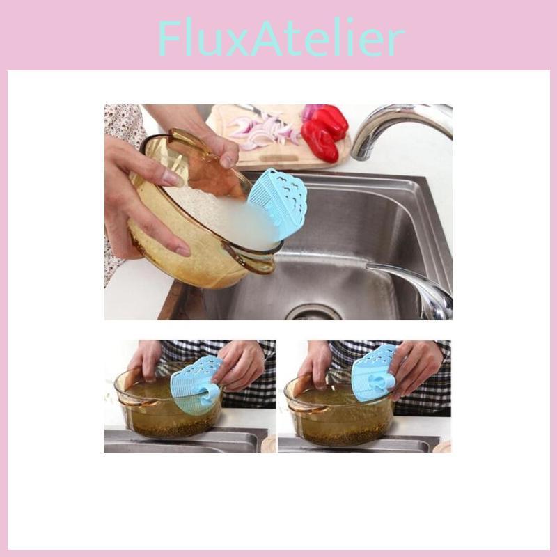 Plastic Smile Clip Rice Rinse Filter With Logo Printing For Kitchen Food Preparation