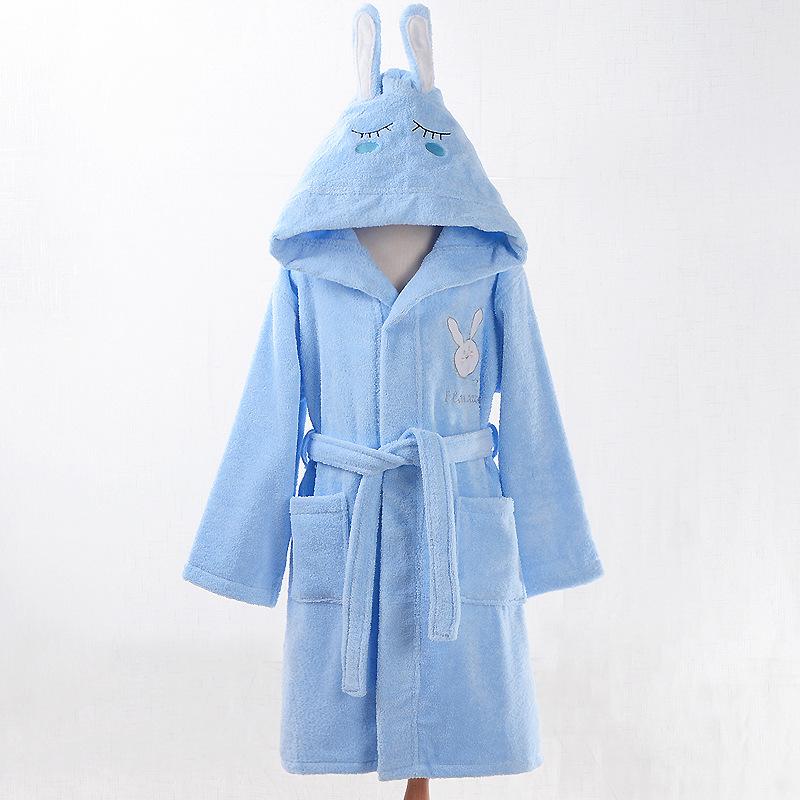 Albornoz de Rizo de Algodón Puro con Capucha de Dibujos Animados para Niños: Perfecto para Baño, Natación o Aguas Termales de Otoño e Invierno