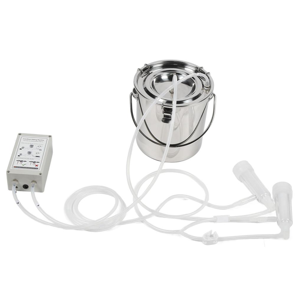 7L Goat Milking Machine Stainless Steel Portable Pulsation Electric Milker Machine Overflow Proof