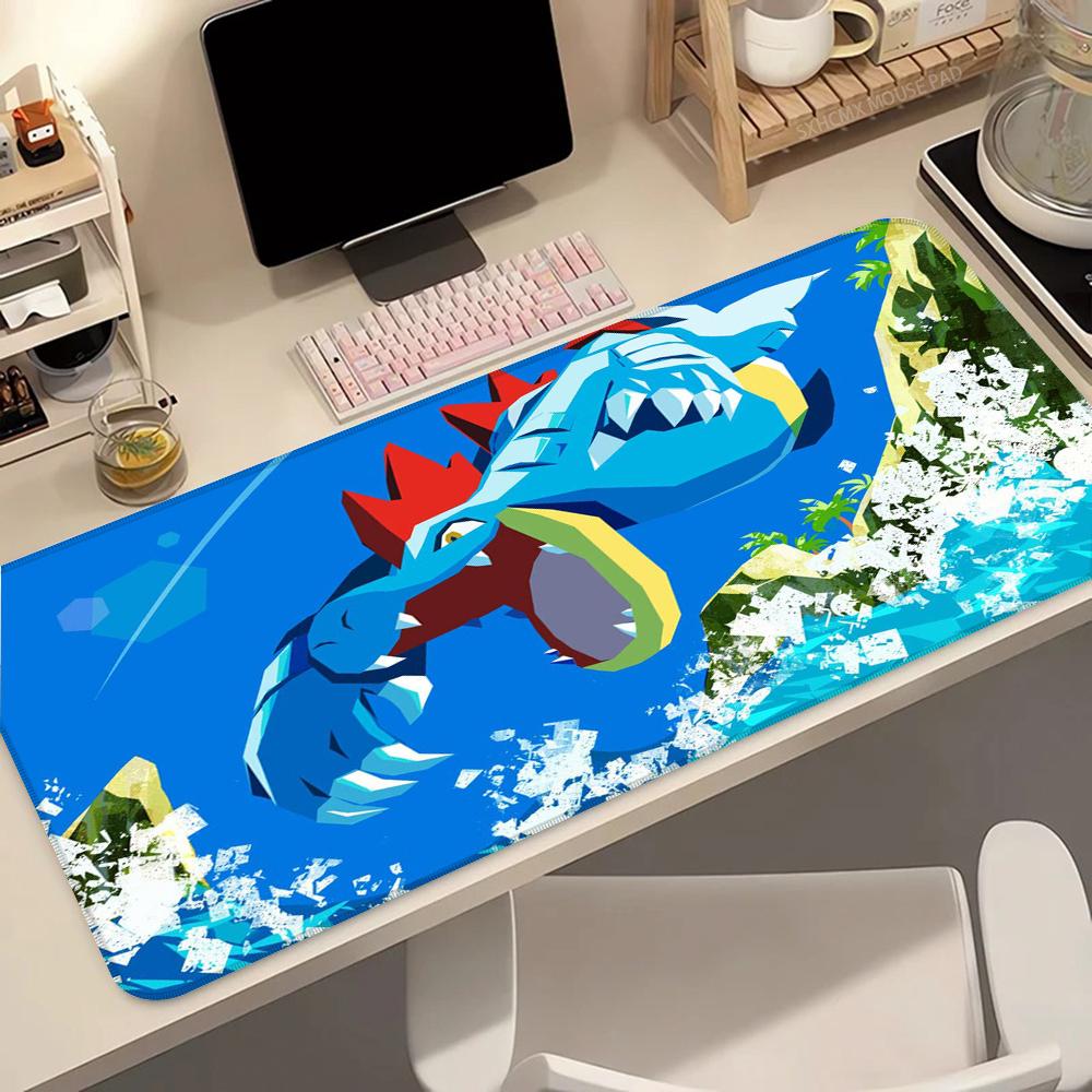 Anime Mouse Pad 900x400 Gaming Accessories Carpet Gamer Keyboard Desk Mat P-pokemon Feraligatr Non-Slip Laptop Notebook Mousepad