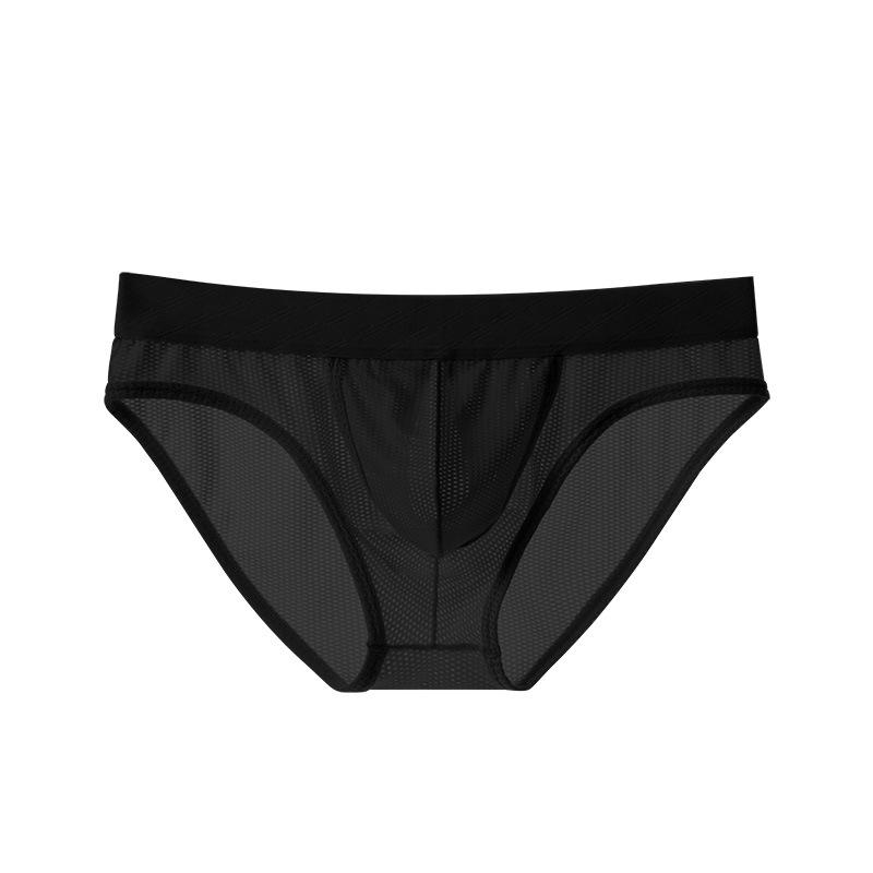 Men's Breathable Ice Silk Seamless Summer Underwear – Thin Triangle Design with Large Pouch