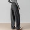 Fanzhen Women's High-Waist Wide-Leg Casual Wool Blend Trousers