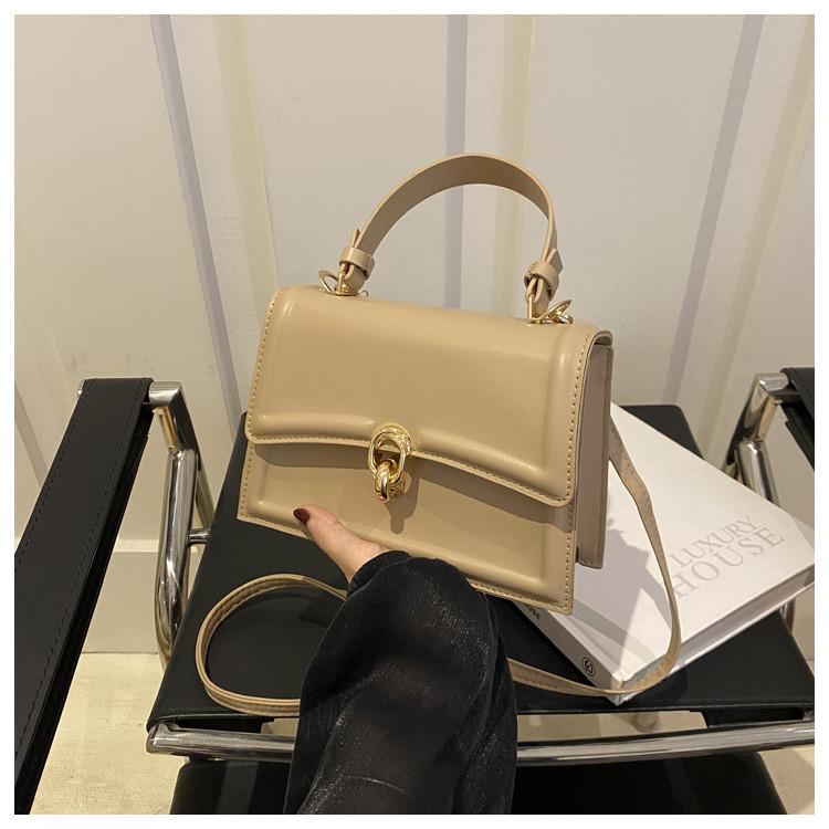 Retro Stylish Pu Mini Square Bag With Lock Closure For Casual Daily Use
