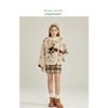 Children's Faux Fur Coat Winter New Style Girls' Faux Fox Fur Cardigan for Older Kids Cow Print Korean Style Faux Mink Fur Top