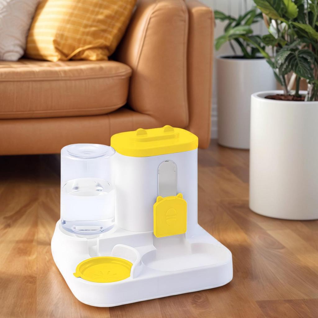 Automatic Cat Feeder And Water 2-in-1 Spill-Proof Pet Feeder Large Capacity Food And Water Dispenser For Vacation Home Cats Dogs