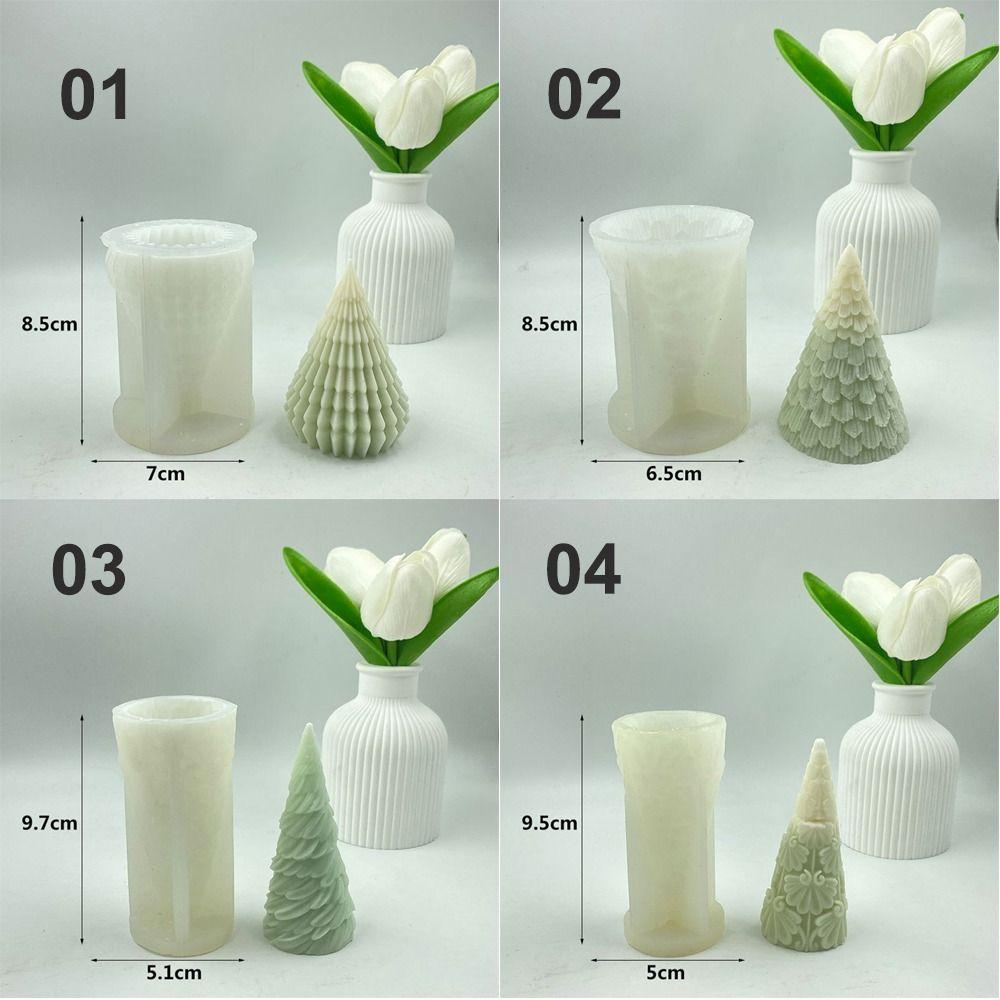3D Cone Candle Silicone Mold Christmas Tree Soap Mold Art Wax Cake Resin Mold Desk Decoration