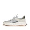 FitFlop Flatform Laced Urban Size cm F-MODE Suede/Knit Slip-On Sneakers, Women's, White/French Grey, 25.0 [Used]