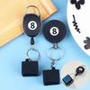 1Pc Black Billiard Telescoping Chalk Holder Snooker Pool Cue Chalk Holder Keychain Retractable Rope Chalk Holder W Mounting Clip