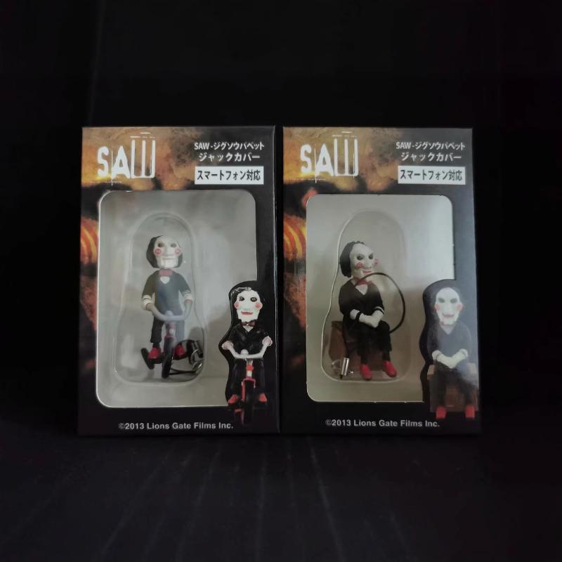 Q-version Figurine Boxed Ornament, Chainsaw Horror Bike Riding Mobile Phone Rope Pendant Home Accessories