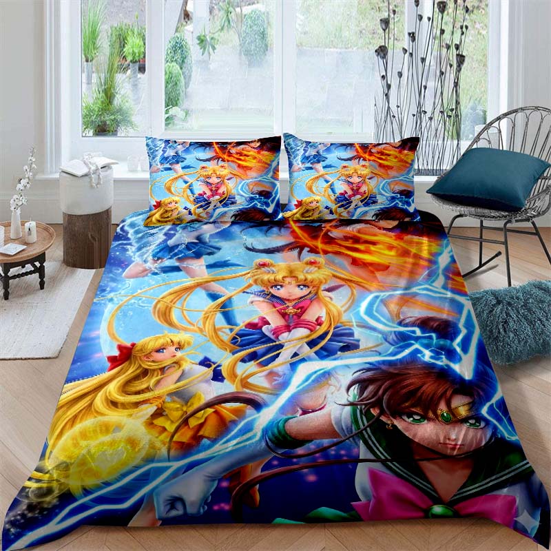 Nuovo Set Biancheria da Letto Deluxe a Tre Pezzi del Cartone Animato Sailor Moon 2026, Include Biancheria da Letto Matrimoniale e King Size, Regalo Perfetto per le Feste