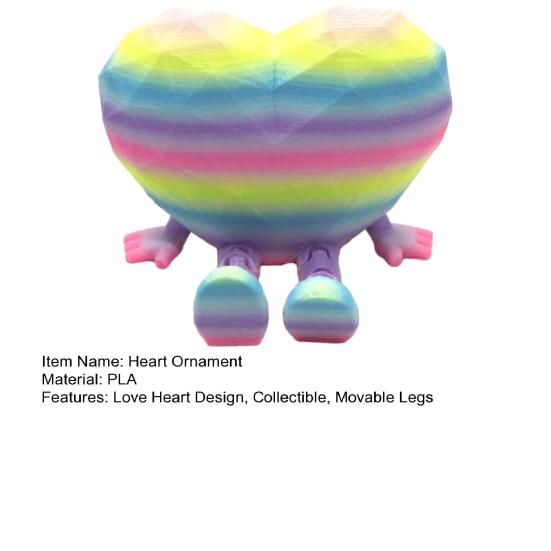 Ozdoba Siedzące Serce Urocza Figurka Serca z Ruchomymi Nóżkami Domowe Biuro Półka na Biurko Statuetka Serce Miłości Prezent dla Zakochanych Przyjaciół