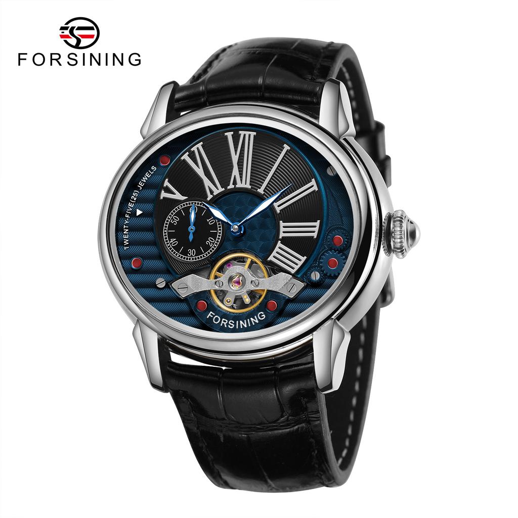 Forsining New Top Men's Watch Fashion Hollow Creative Dial Flywheel Automatic Mechanical Watch