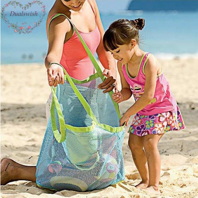 Outdoor Große Kapazität Faltbare Tragbare Strand-Netztasche Kinder Strandspielzeug Kleidung Reise Verschiedenes Aufbewahrungstasche Organizer