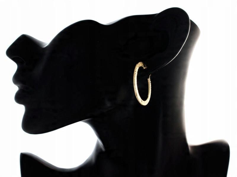 Gold Earrings 585 Wide Decorated Hoops 2.92g Fashionable Design Classic 14k