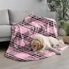Pink Plaid Pattern Blanket Microfiber Flannel Cover Blanket Bedroom Living Room Sofa Soft And Comfortable Home Decoration