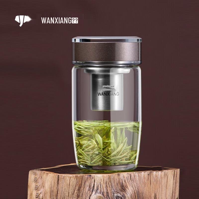 WANXIANG Single-Layer Glass Tea Cup with Filter
