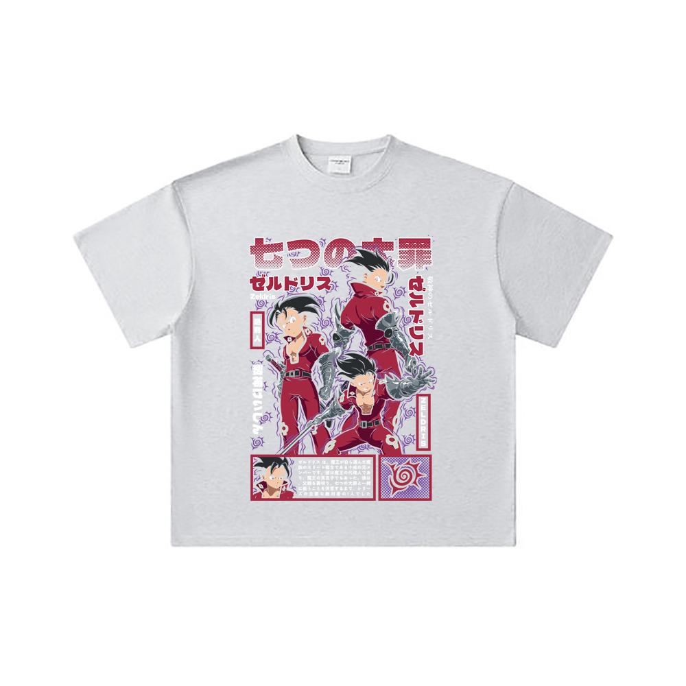 260 GSM Double Yarn 32 Count 100% Cotton Seven Deadly Sins V10 Zeldris Print Unisex Heavy Cotton T Shirt