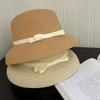 Elegant Hepburn Women Beach Sunshade Sun Hat  Summer Retro Sunscreen Hat Bow Fisherman Hat