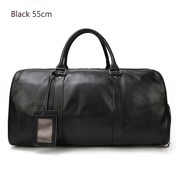 High Quality Men Leather Travel Duffle Bag Cow Leather Men's Weekender Bags Real Cowskin Leather Handbags For Travelling Outdoor