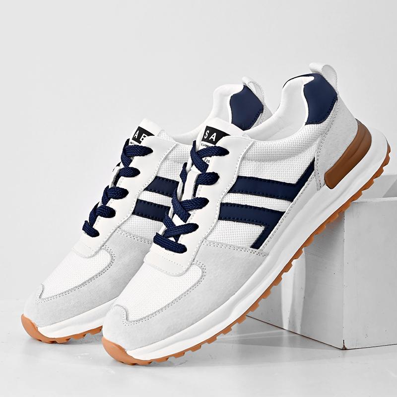 Suede Leather Casual Shoes Fashion Lace-up Mens Sneakers Leisure Non-Slip Treking Footwear Travel Outdoor Footwear Male Trainers