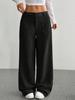 2025 Women's Casual Loose Floor-Length Wide-Leg Pants with Front and Back Pockets