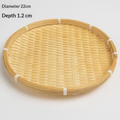 Tavă din Bambus Natural țesută manual Rezistentă Ecologică Pentru Depozitare Servire Decor Acasă
