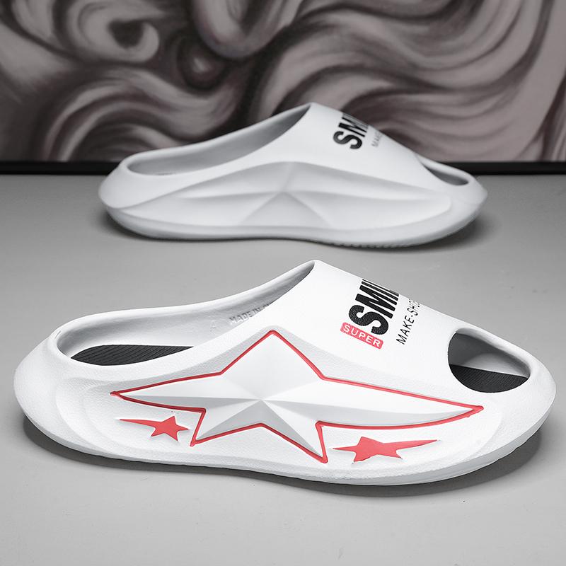 Men's Slippers Flat Sandals Thick Bottom Shoes for Men Soft and Comfortable Wear-resistant Non-Slip Beach Shoes Beach Fashion