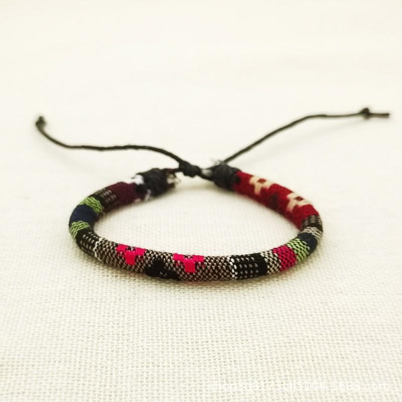 Colorful Bohemian Ethnic Hand-Woven Bracelet: Versatile Surfer Style for Teenagers